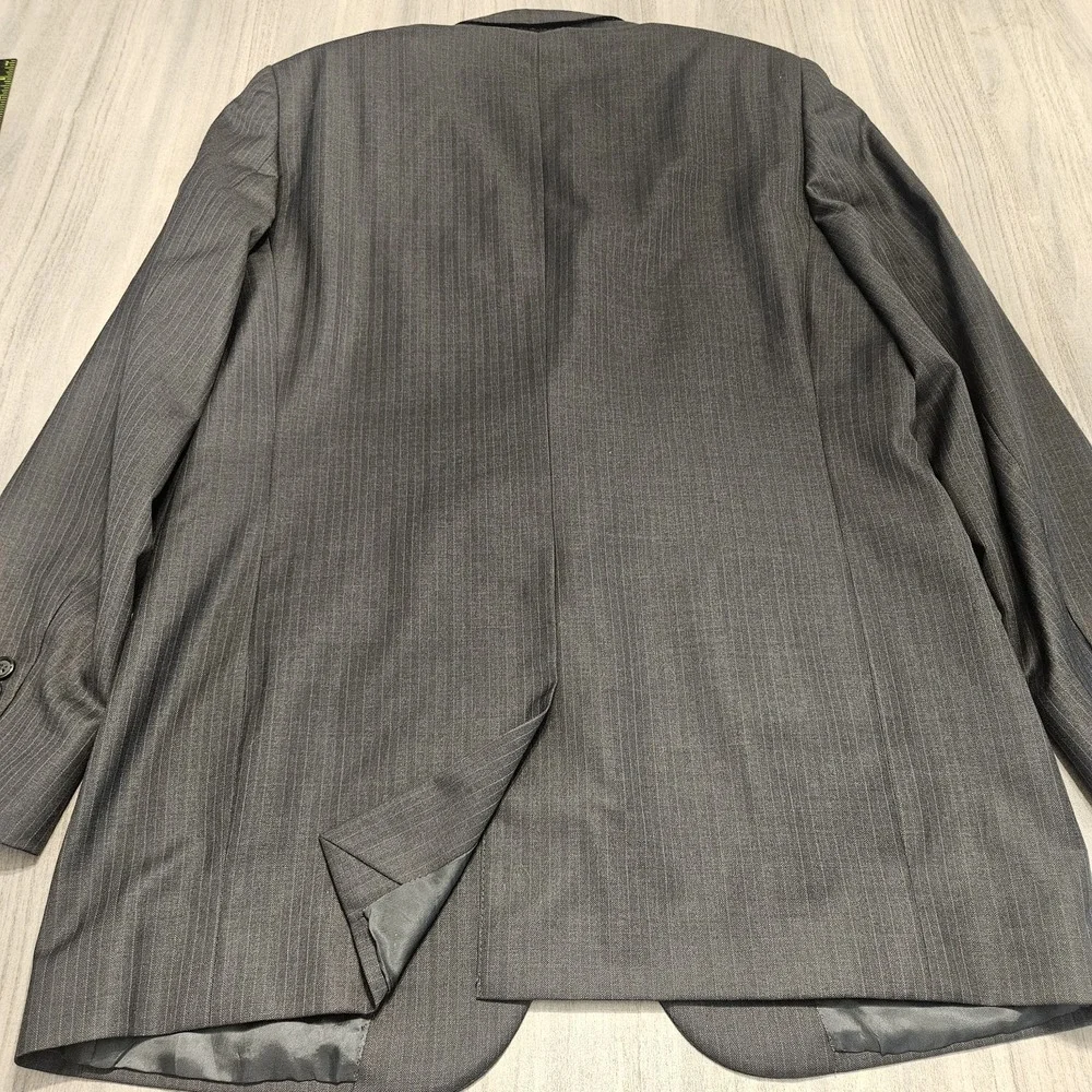 Brooks Brothers Lanificio‎ Fitzgerald Suit 40L Gray Stripe 34x31 Italian Wool